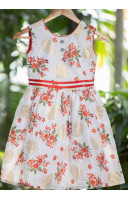 All Over Printed White Kids Dress (KR1205) All Over Printed White Kids Dress (KR1205)